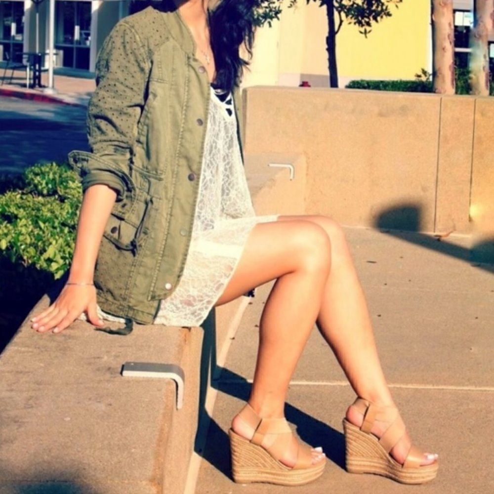 Anthropologie Hei Hei Marais Eyelet Anorak Green Cargo Jacket